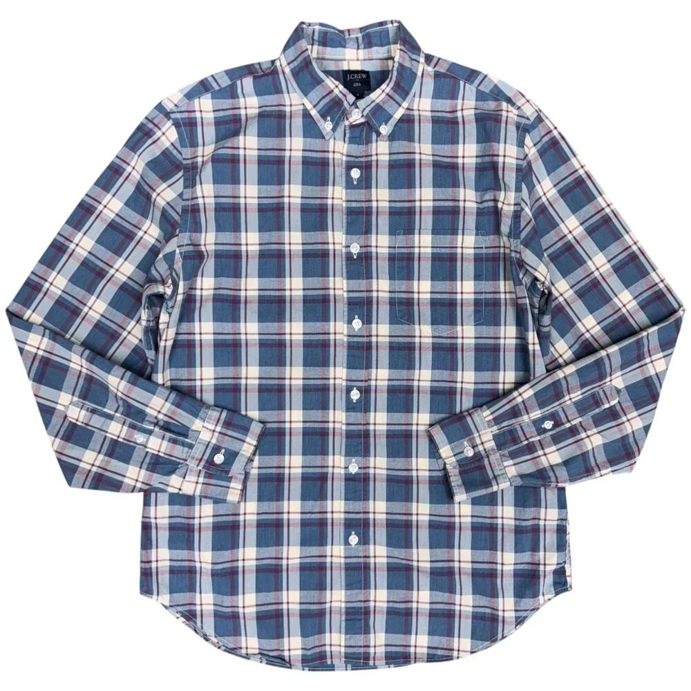Men's J. CREW Heathered Cotton‎ Button Down Shirt #47166- Size M
